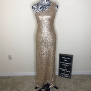 One Shoulder Sequin Gown